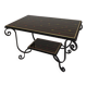 Table basse vintage avec 2 plateaux en verre avec impression des années 50