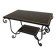 Table basse vintage avec 2 plateaux en verre avec impression des années 50