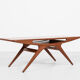 Midcentury danish smile coffee table in teak by johannes andersen for silkeborg 1950s