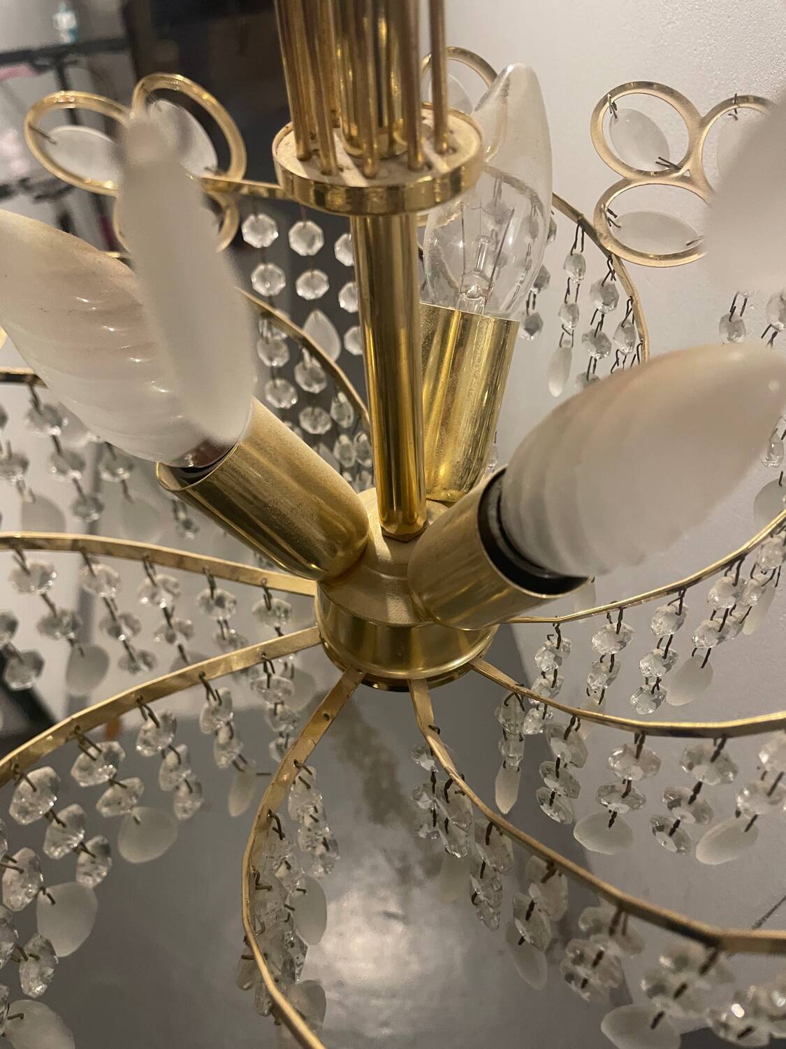 1980s chandelier with pendants