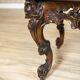 Vintage Brown Coffee Table with Carved Apron, 1940s