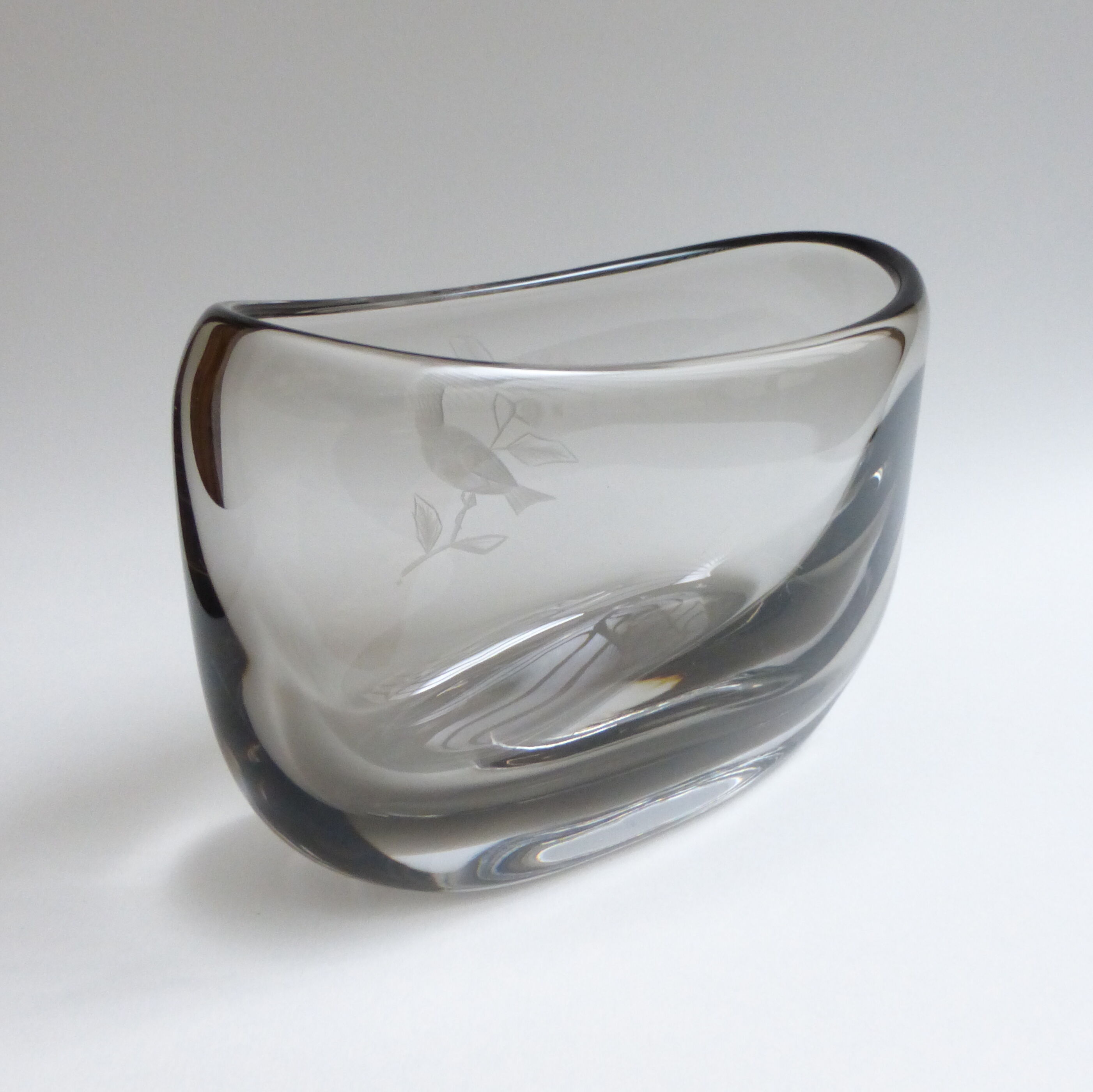 Czech smoked glass vase 1950's-60's