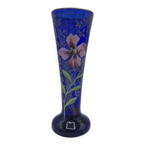 Vase en verre bleu cobalt