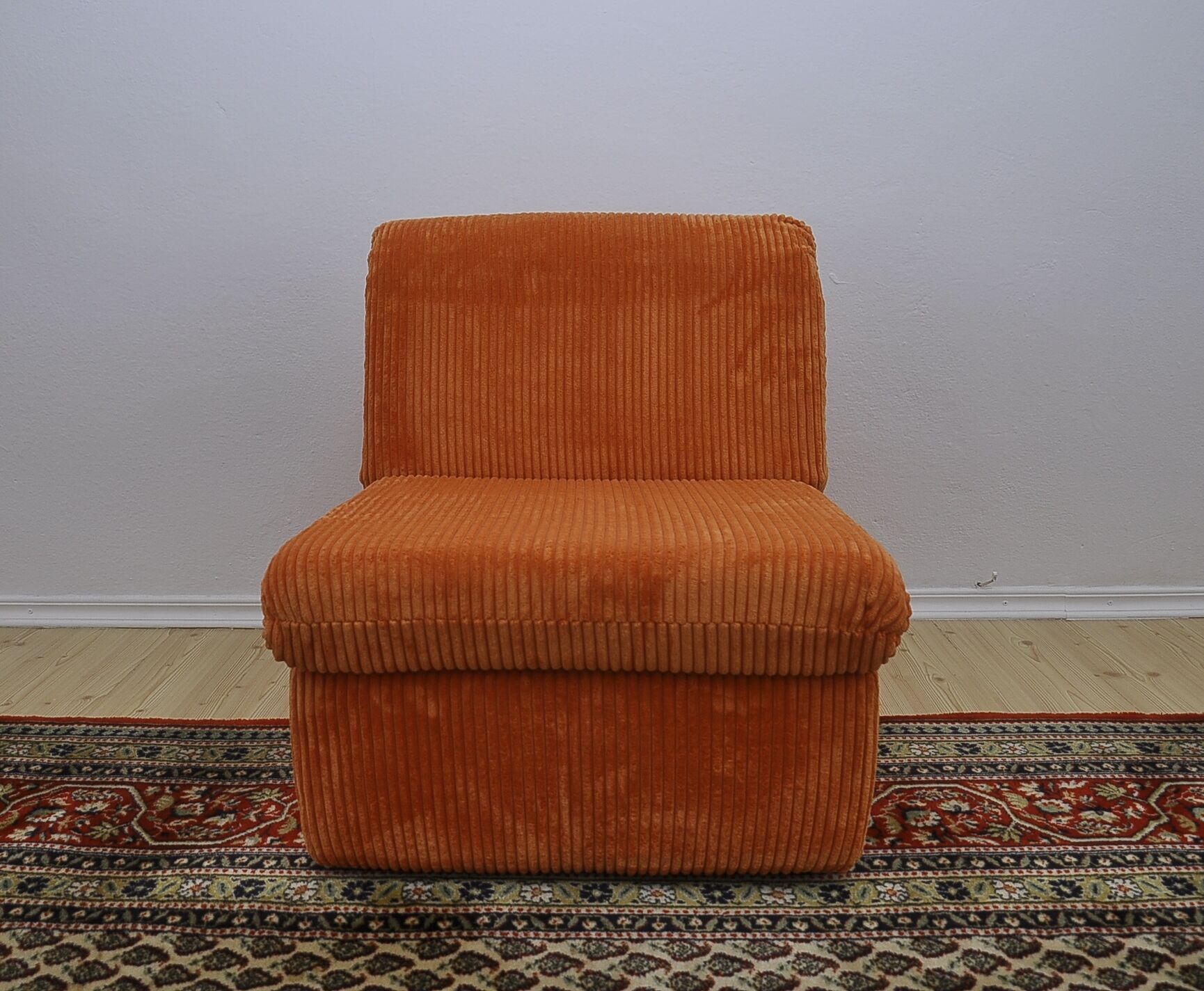 Canapé modulaire en velours côtelé orange des années 70, 4 pièces