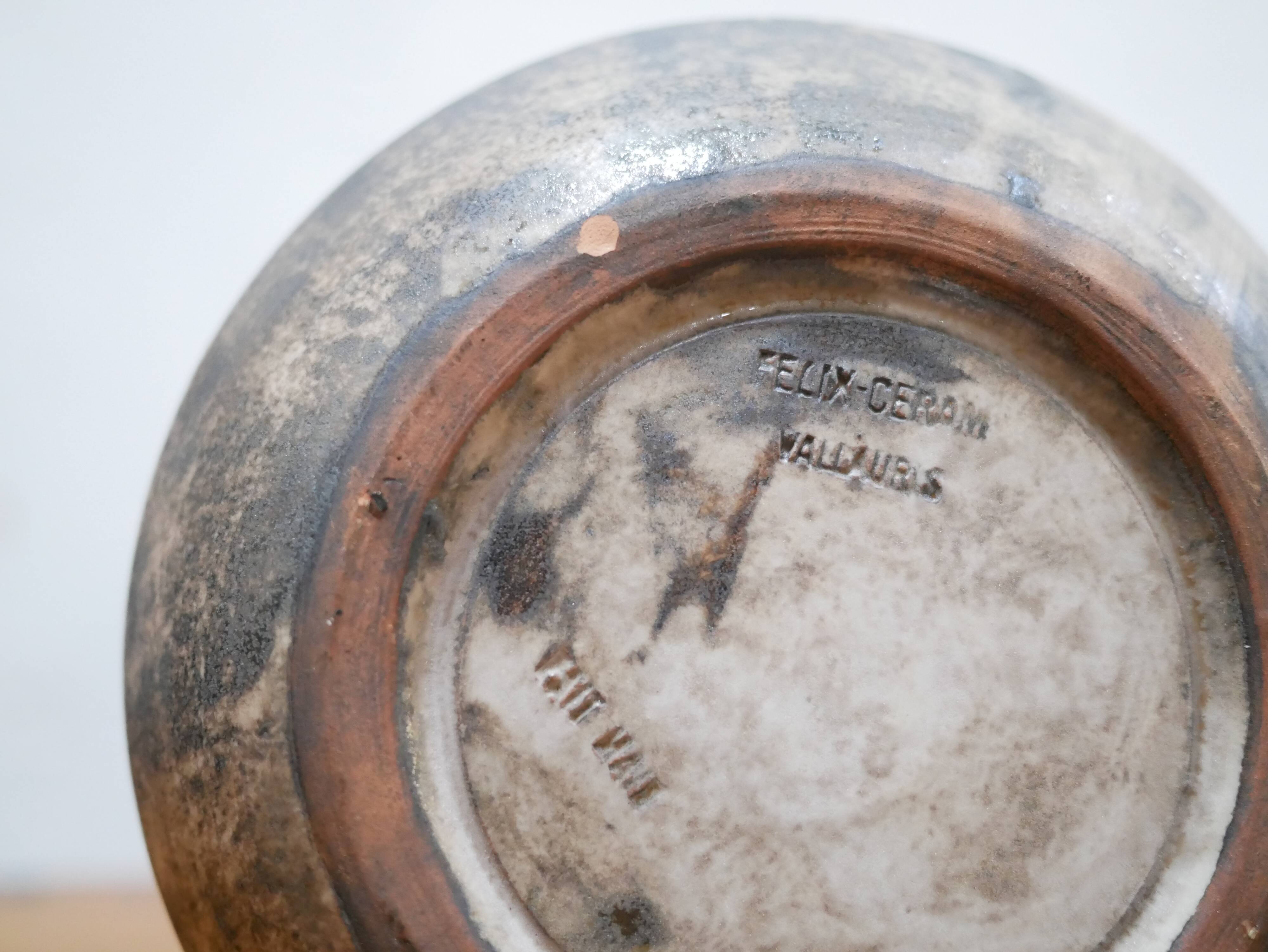 Vintage ceramic vase, Felix Ceram workshop, Vallauris