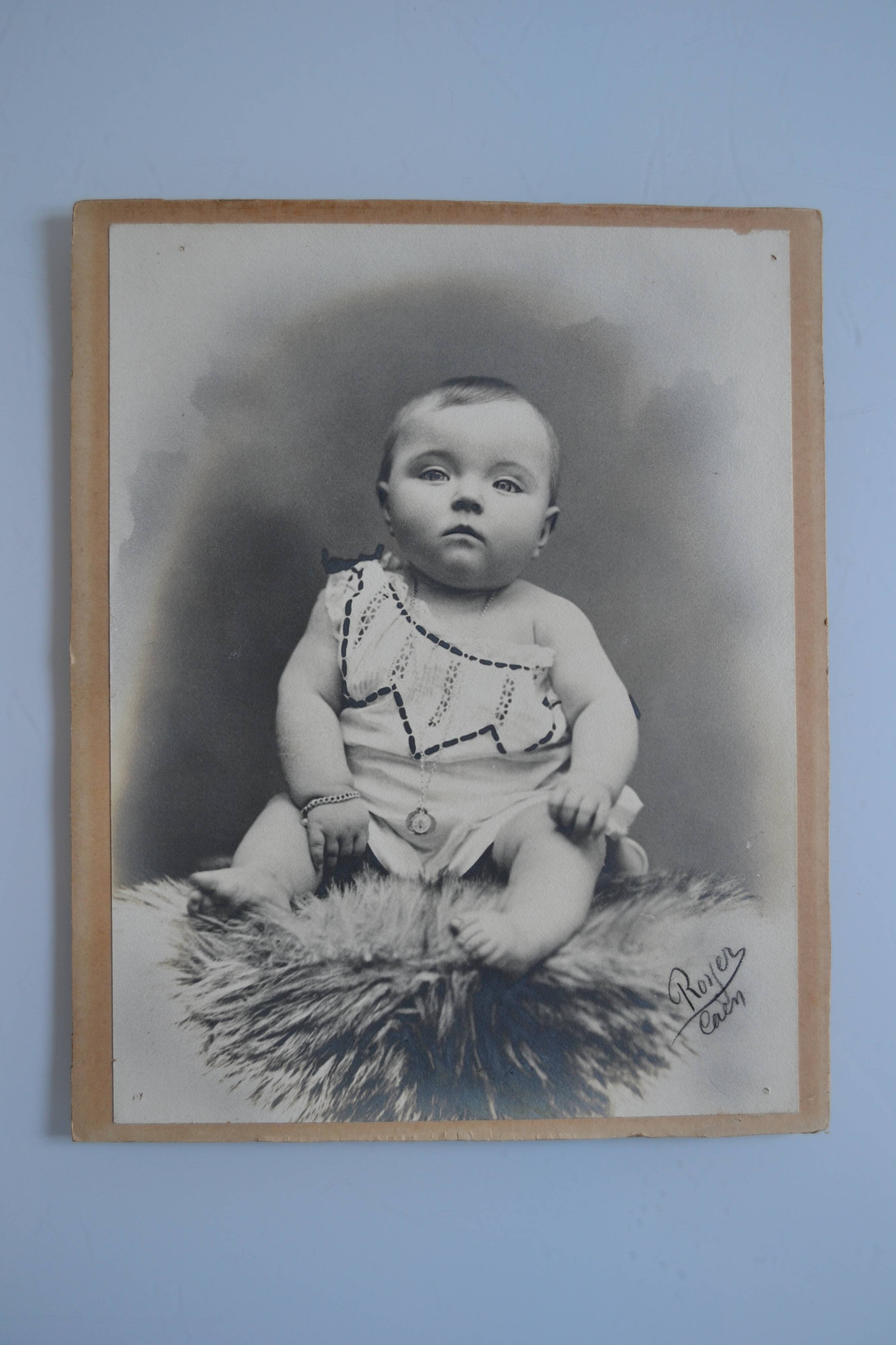 Old photo of a child baby