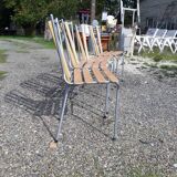 Lot de 4 chaises de bistrot fer et bois