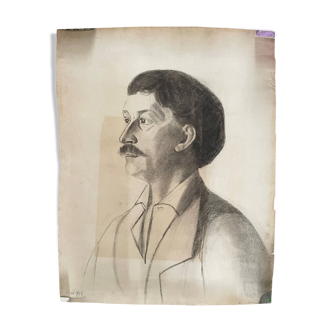 Old academic drawing, portrait dated May 1912