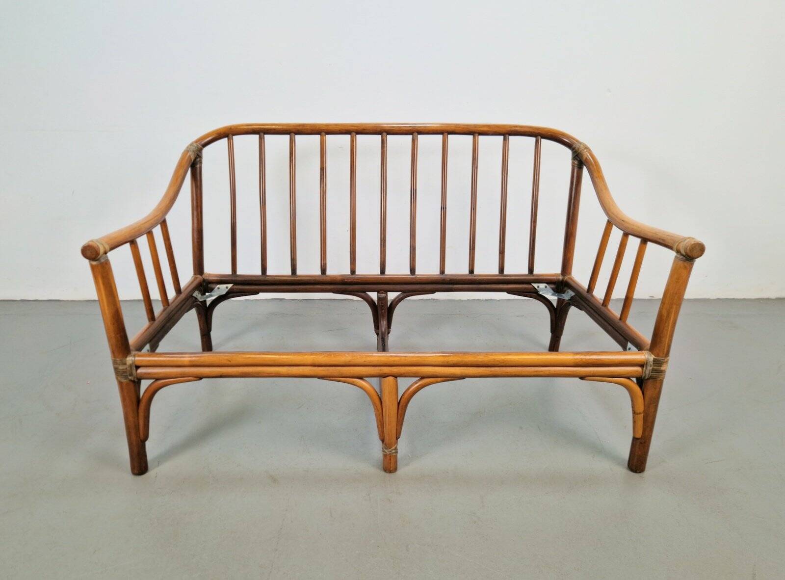 Organic Modern Bamboo and Rattan Loveseat from McGuire, 1970s
