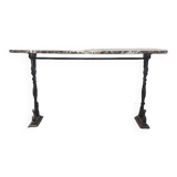 Vintage cast iron and stone garden table