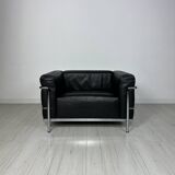 Fauteuil vintage en cuir lc3 par le corbusier & charlotte perriand - cassina