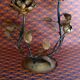 Hollywood Regency two-flowered metal candle, made in Italy