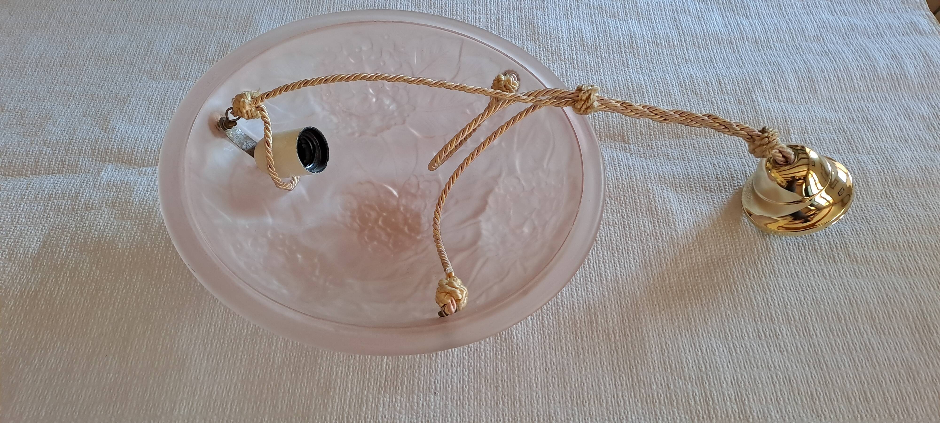 Powder pink Art Deco pendant light