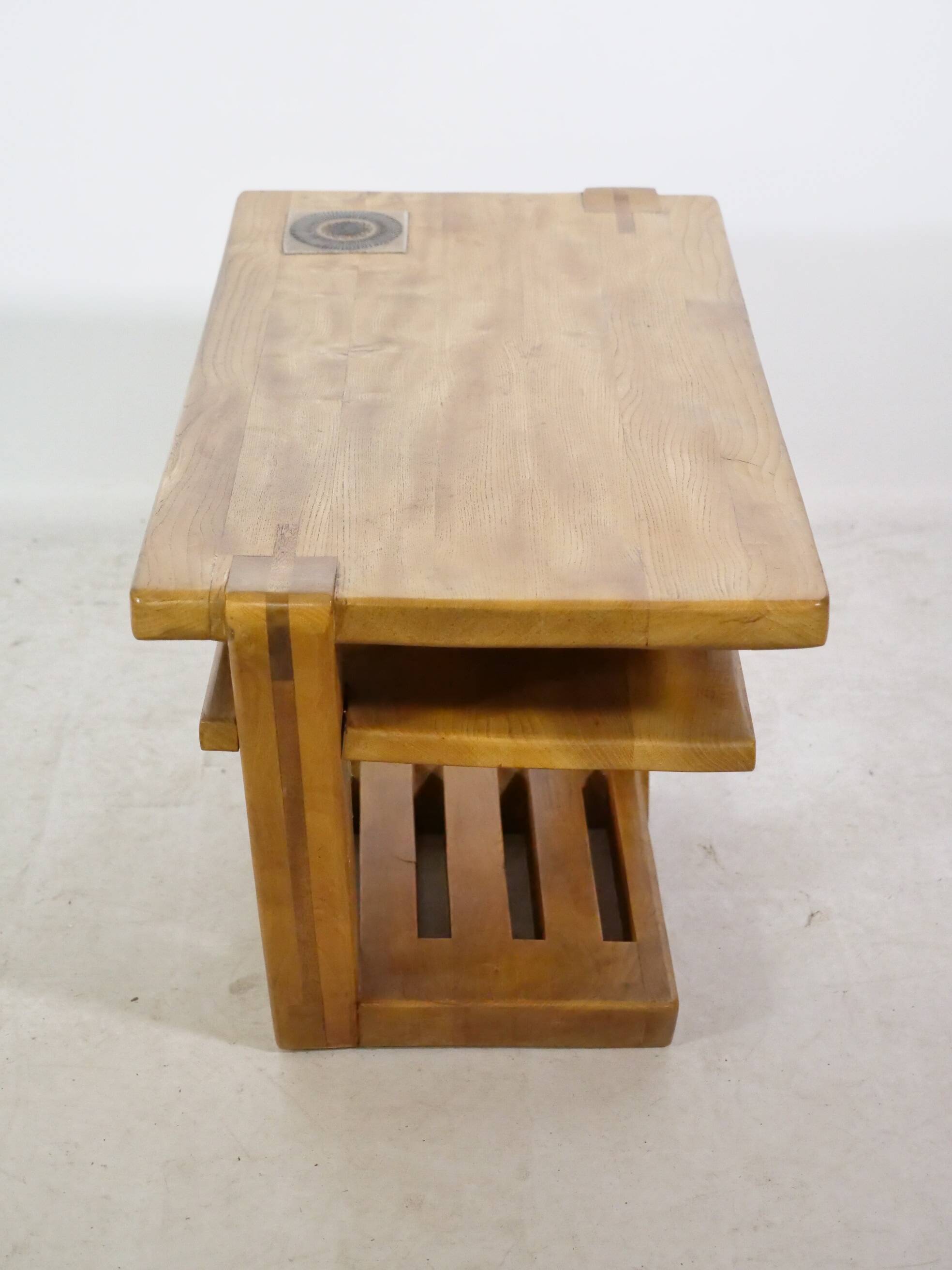 Mid-Century Elmwood Coffee Table in Solid Wood, Germany, 1960s