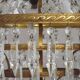 1900s Brass and Crystal Cascade Chandelier