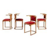 Chaises de salle à manger Art Nouveau par Josef Hoffmann Fledermaus, Autriche, années 1900, ensemble de 4