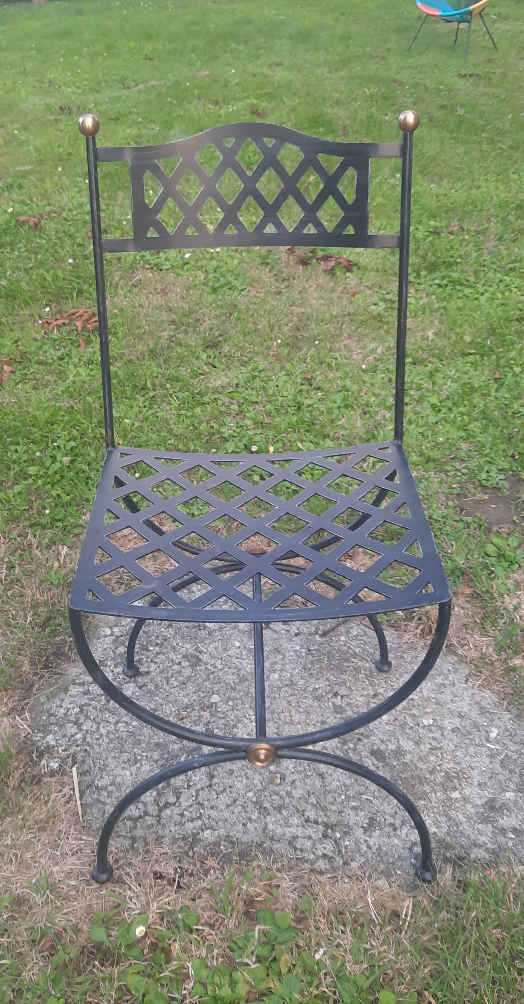 Serie de 6 chaises en acier