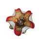 Murano glass bowl – Millefiori & red rim – 26 cm