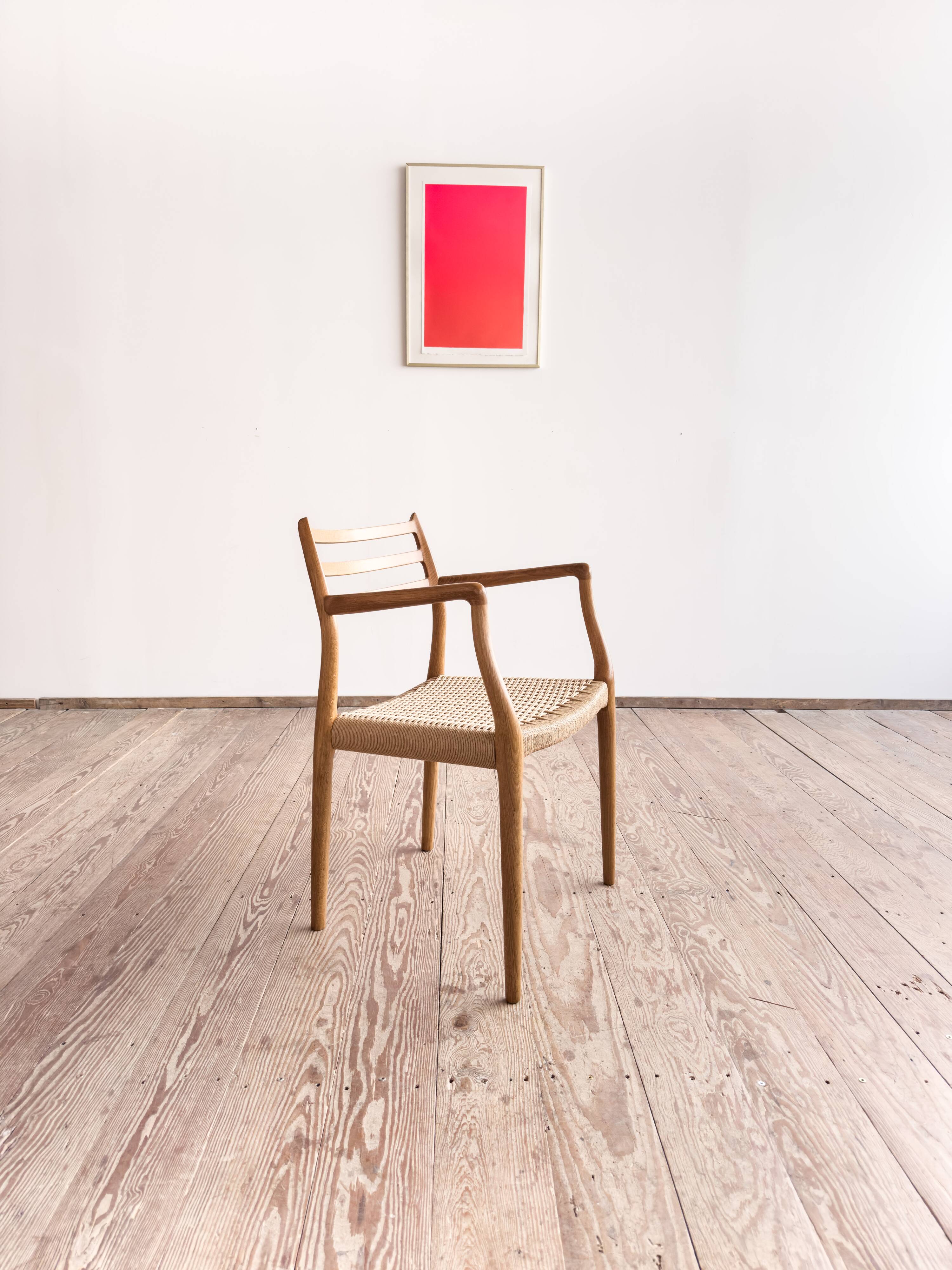 Fauteuil rare modèle 62 par Niels O. Møller en chêne, Danemark