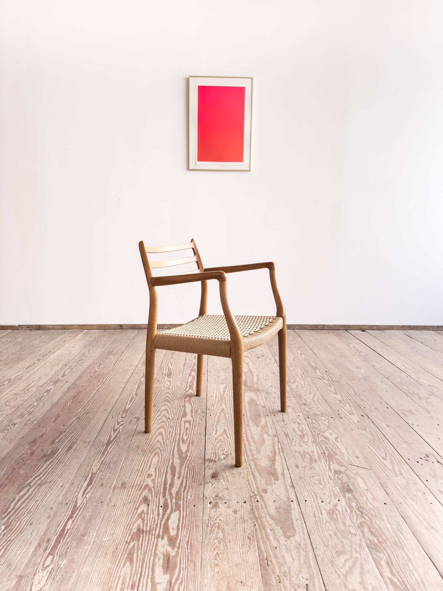 Fauteuil rare modèle 62 par Niels O. Møller en chêne, Danemark