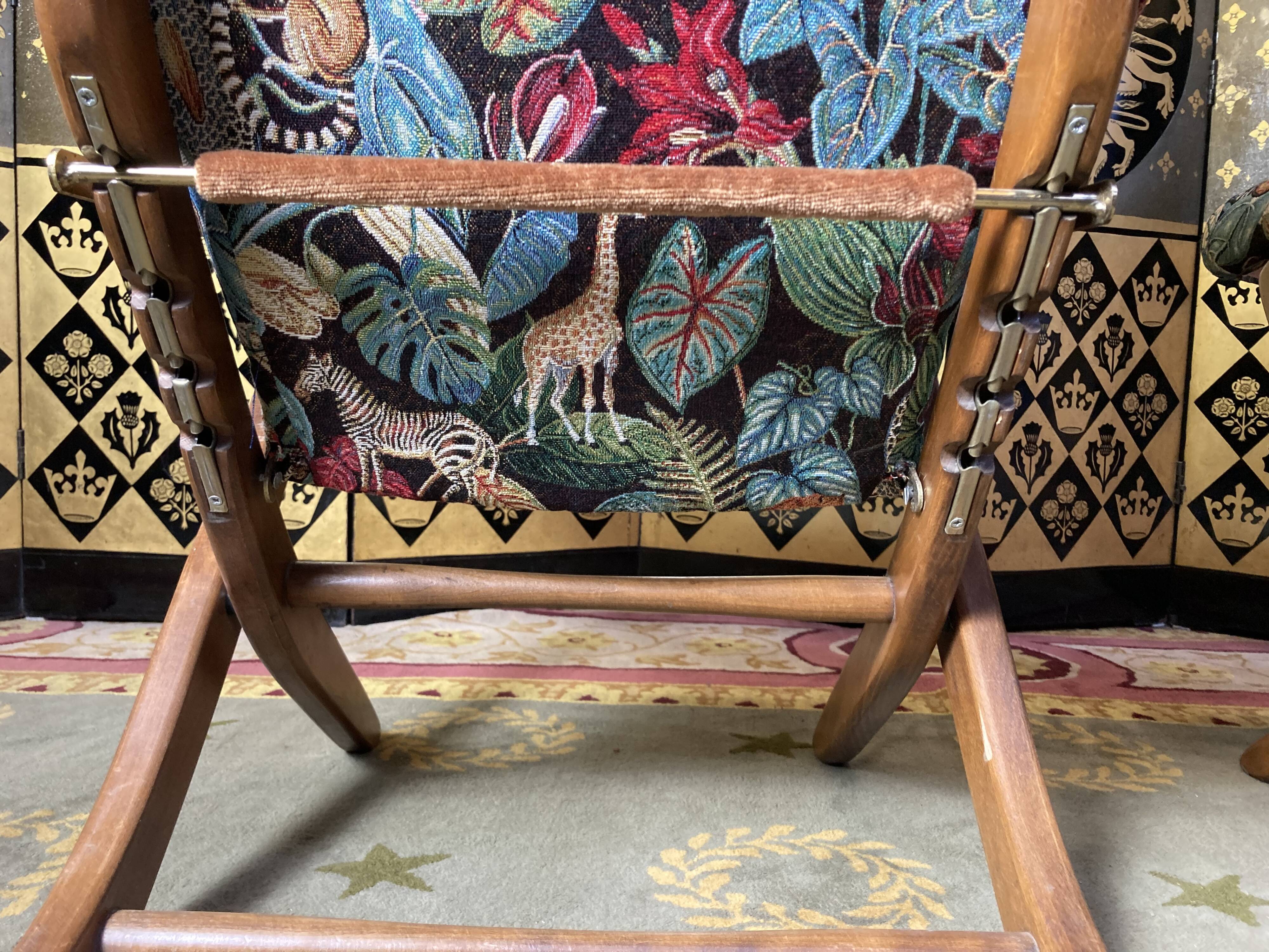 Pair of poly comfort armchairs and 1 footrest