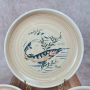 Set of 5 vintage Granville plates, fish design.
