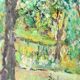 Swedish Original Mid-Century Oil On Board Painting" Clearing" by Stig Allan