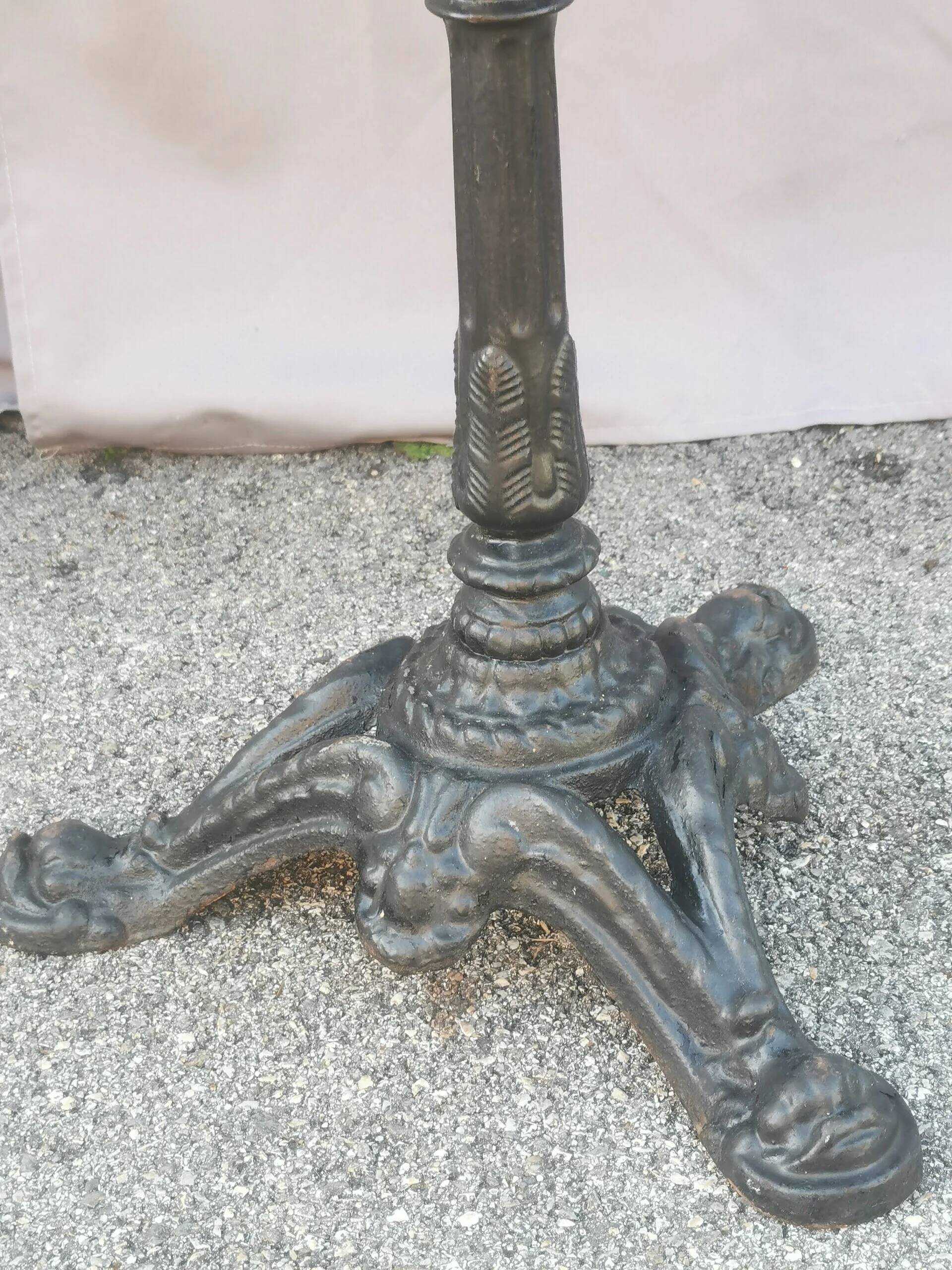 Vintage bistro side table with brown top