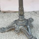 Vintage bistro side table with brown top