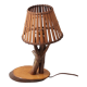 Vintage lamp wood & rattan 1950