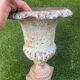 Large Medicis vase in white cast iron.