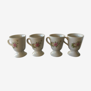 4 flowery coffee cups