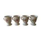 4 flowery coffee cups