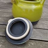 Anise green ceramic teapot, bamboo handle
