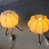 Set of two cocoon table lamps, 1950s