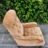 Large faauteuil crapaud  capitonnés