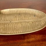 Vintage solid brass leaf pocket 20cm