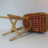 vintage rattan basket worker