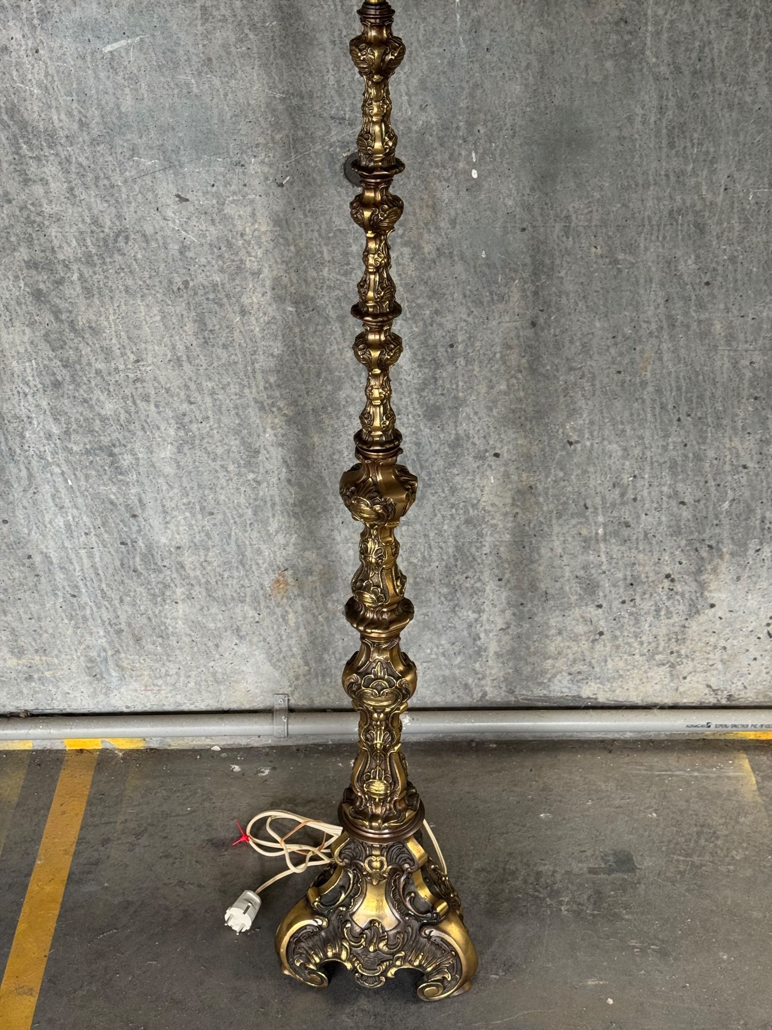 Vintage Boroque Style Brass Floor Lamp