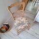 Country chair in blue toile de Jouy