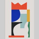 4 Colorful Geometric Art Prints