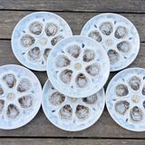 6 St Amand oyster/shellfish slushie plates, 1950s