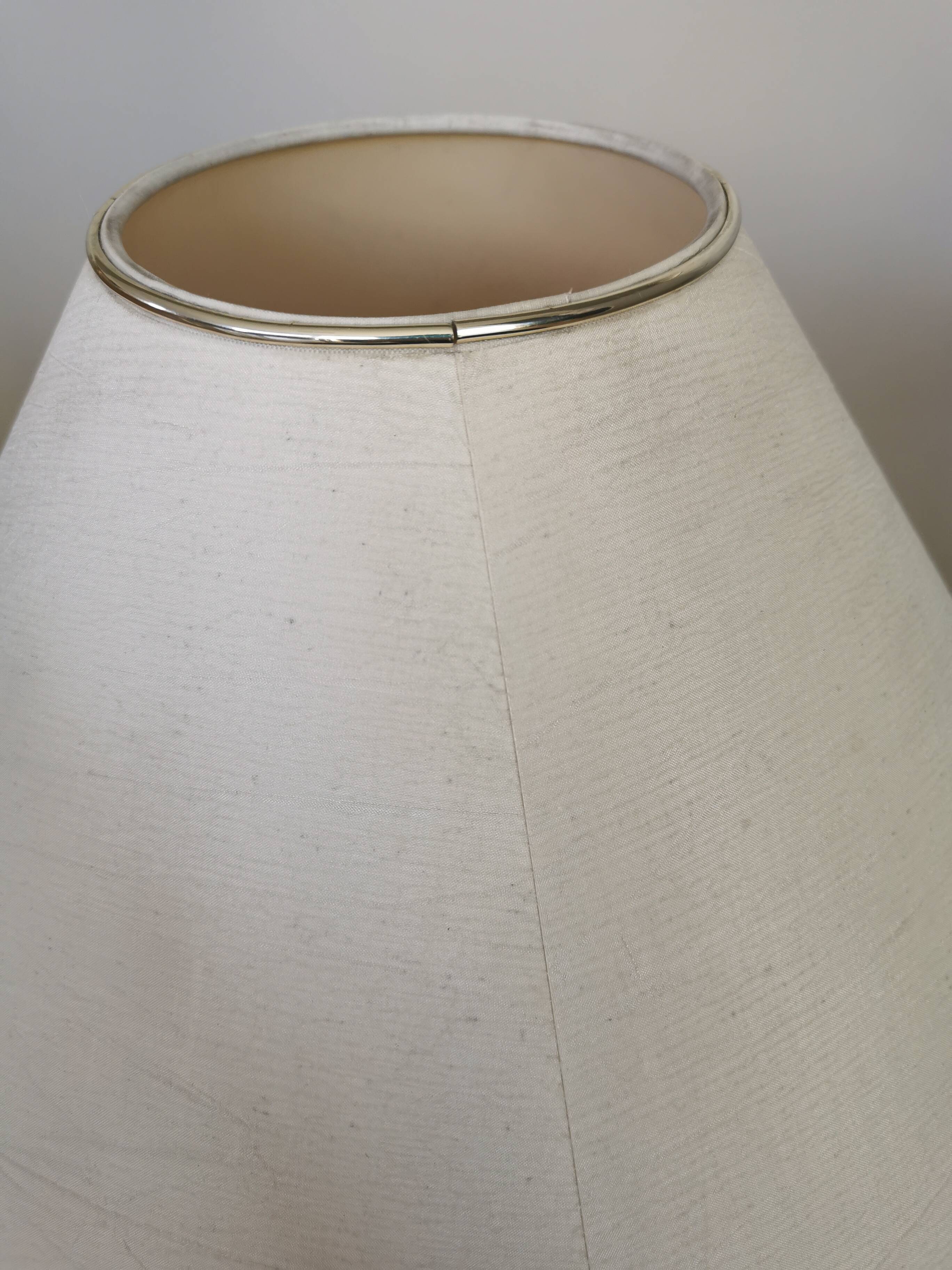 Vintage Brass Table Lamp with Fabric Shade, Mid-Century Bedside Light