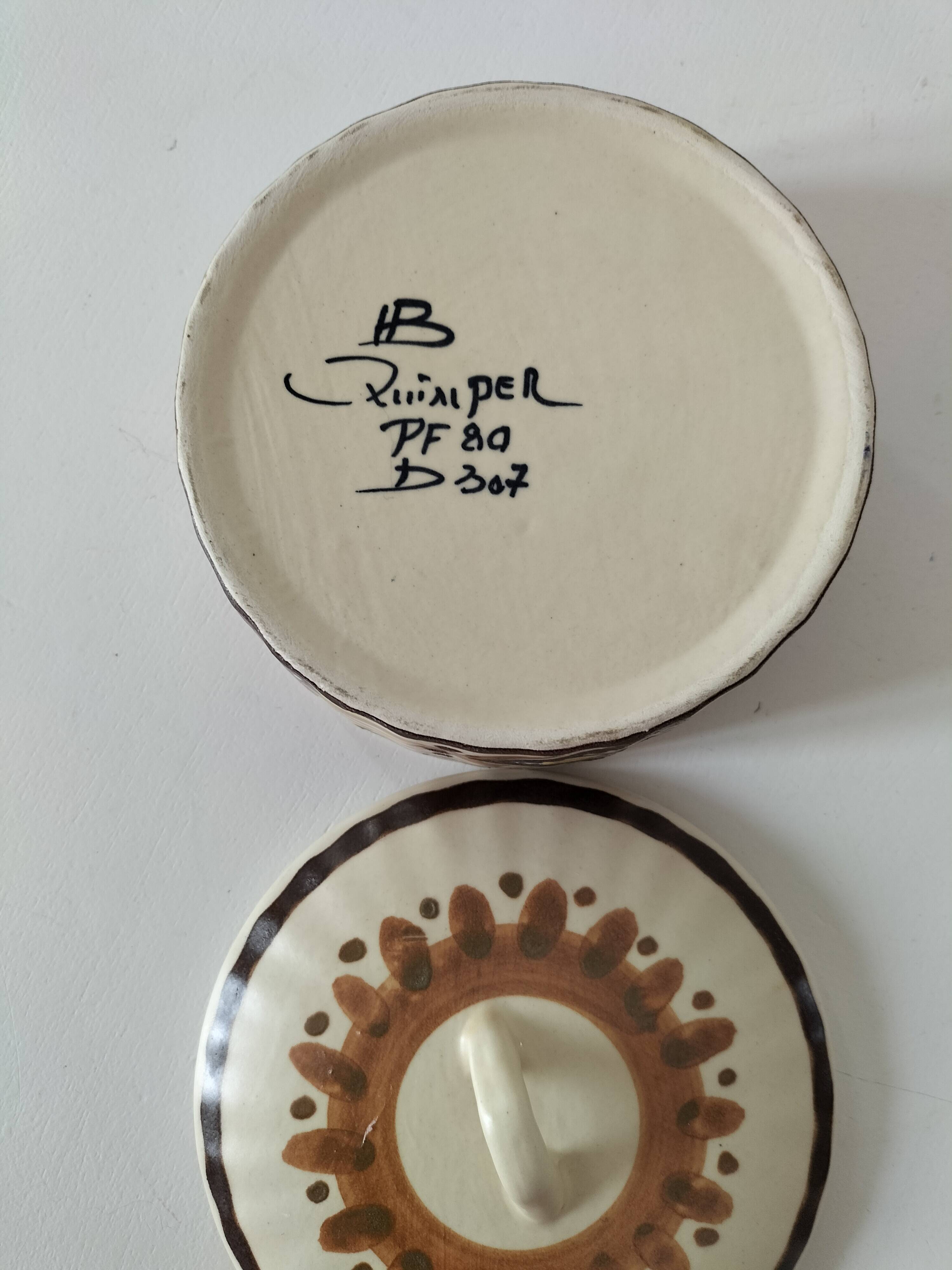 HB Quimper geometric design 70s bonbonnière