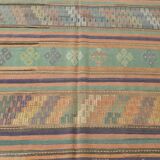 6x9 Kilim Mint Green Vintage Kilim Rug, Living Room Rug, 172x274 Cm