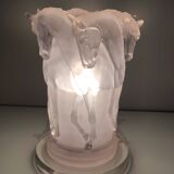 Plexiglass horse lamp in the style of Lalique.