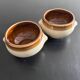 Pair of two-tone soup bowls