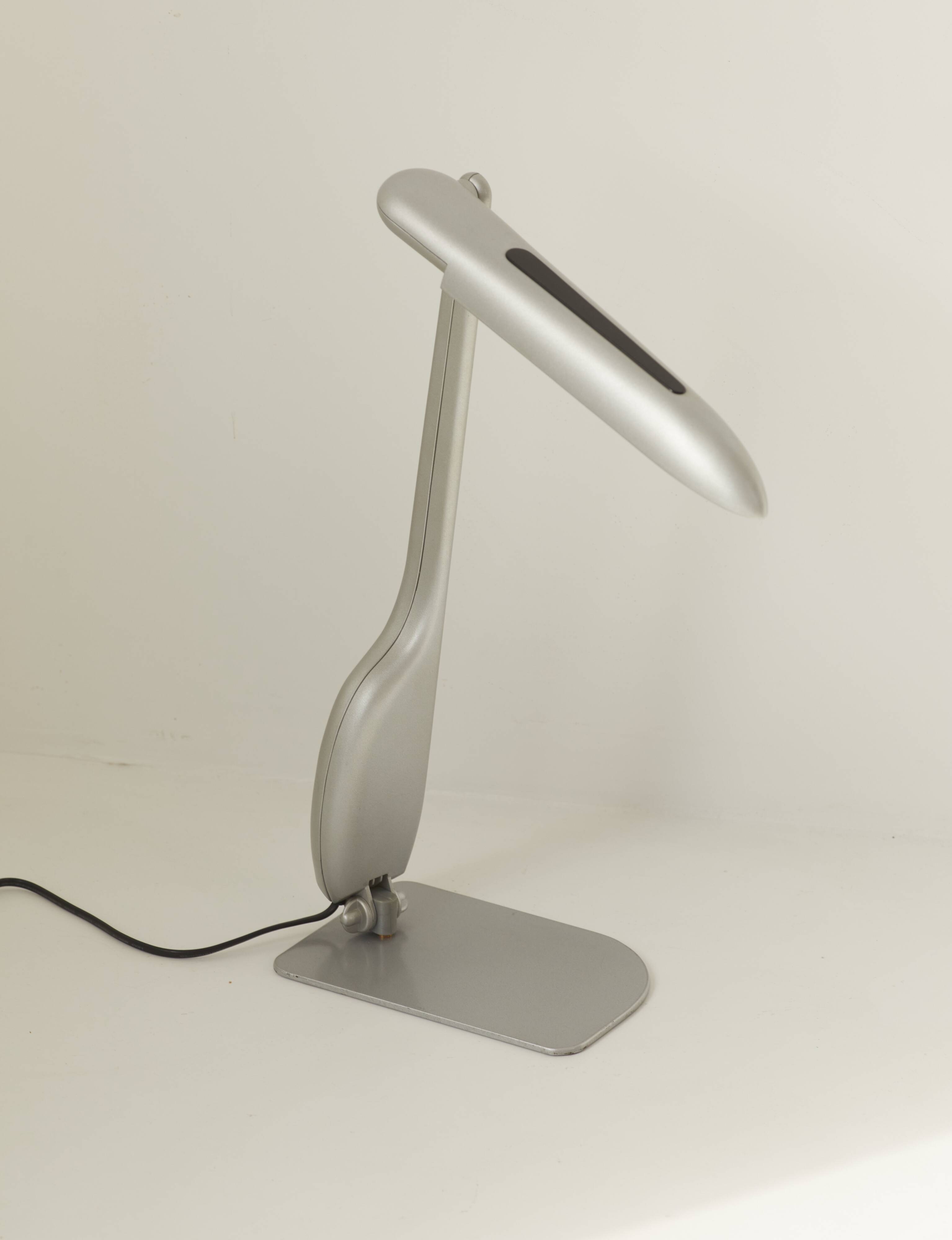 Post-modern gray lamp design Philippe Michel vintage Circa 1980