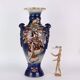Antique ceramic vase with floral decoration, Japan, early 20th century.