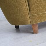 1960s, Danish 2-seater "Banana" sofa, furniture velour, beech wood.